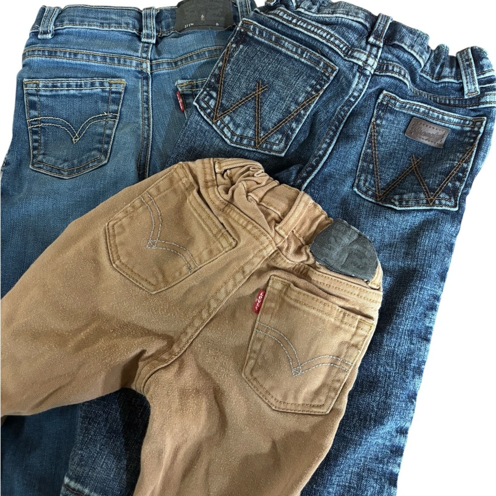 Levi's Kids Blue and Tan Jeans Set